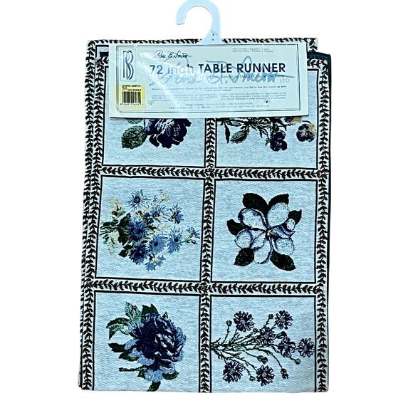 Park B. Smith 72" Table Runner Georgia Sampler Floral Cotton Blend Tapestry New - Picture 2 of 3